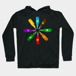 Zombie 8 Perk Pinwheel on Black Hoodie